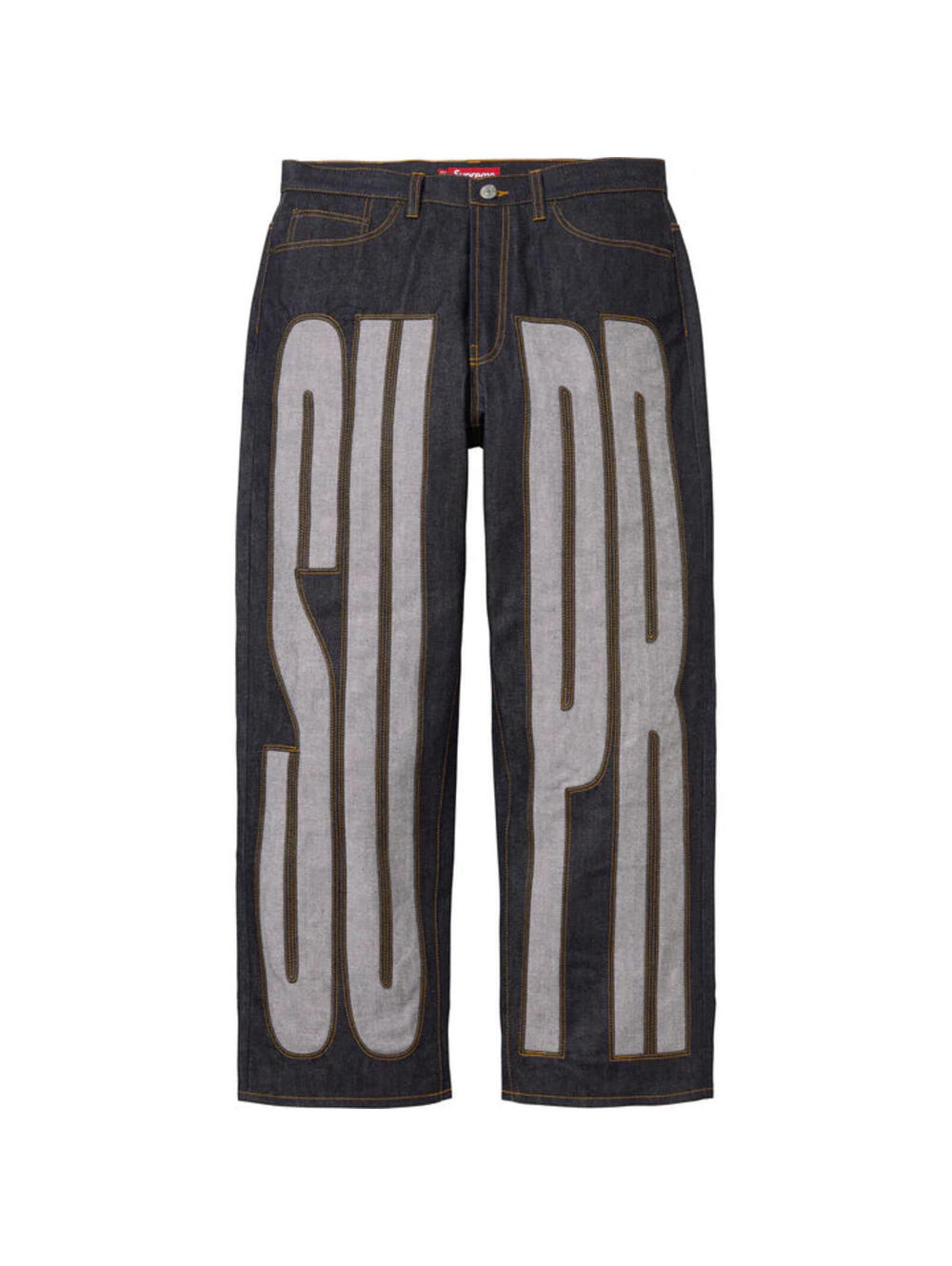 Supreme Inset Spellout Baggy Jean Rigid Indigo Sz 32